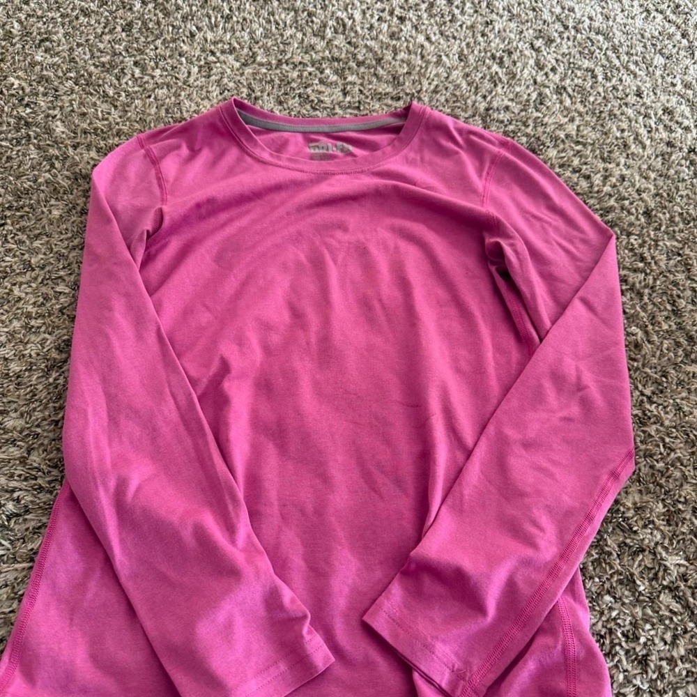 Nike Dri-FIT Long Sleeve Training Shirt Womens Small Pink Crew Neck Activewear